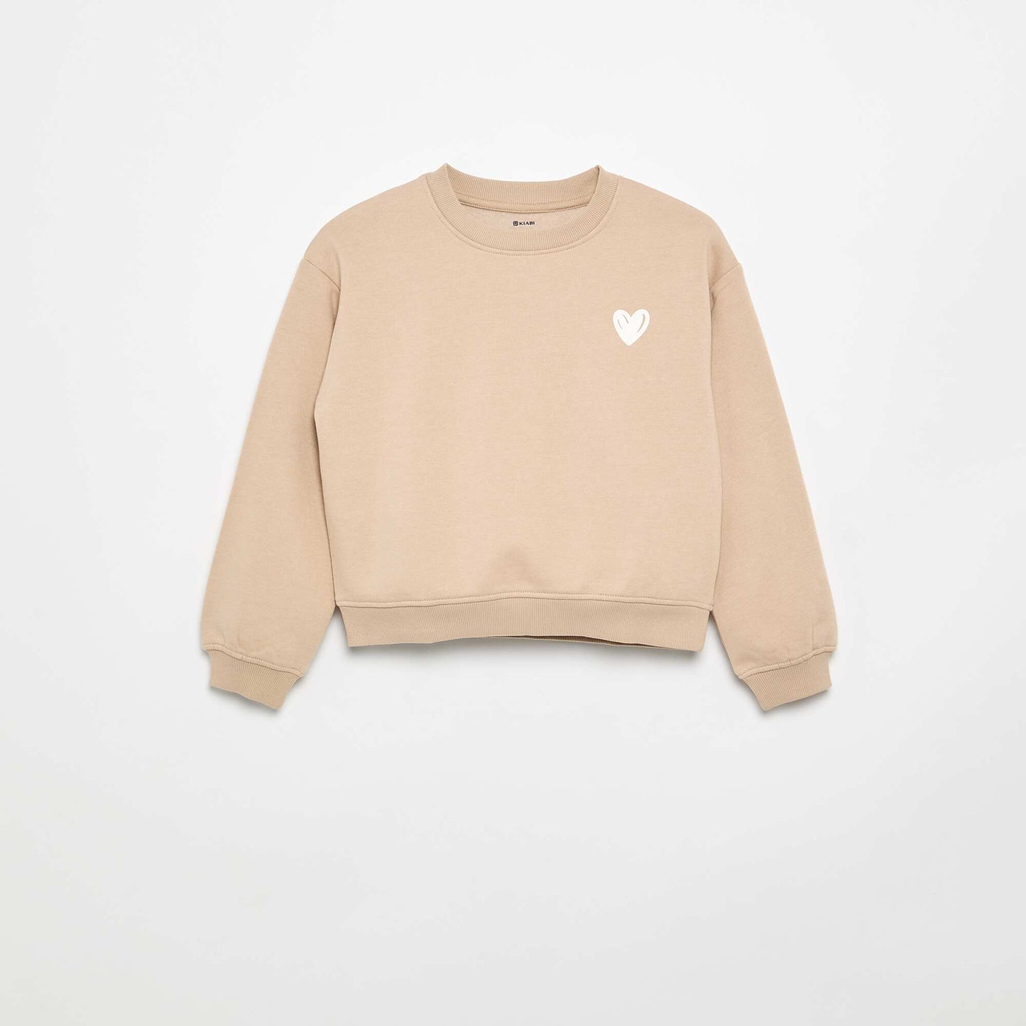 Printed Fleece Sweatshirt BEIGE