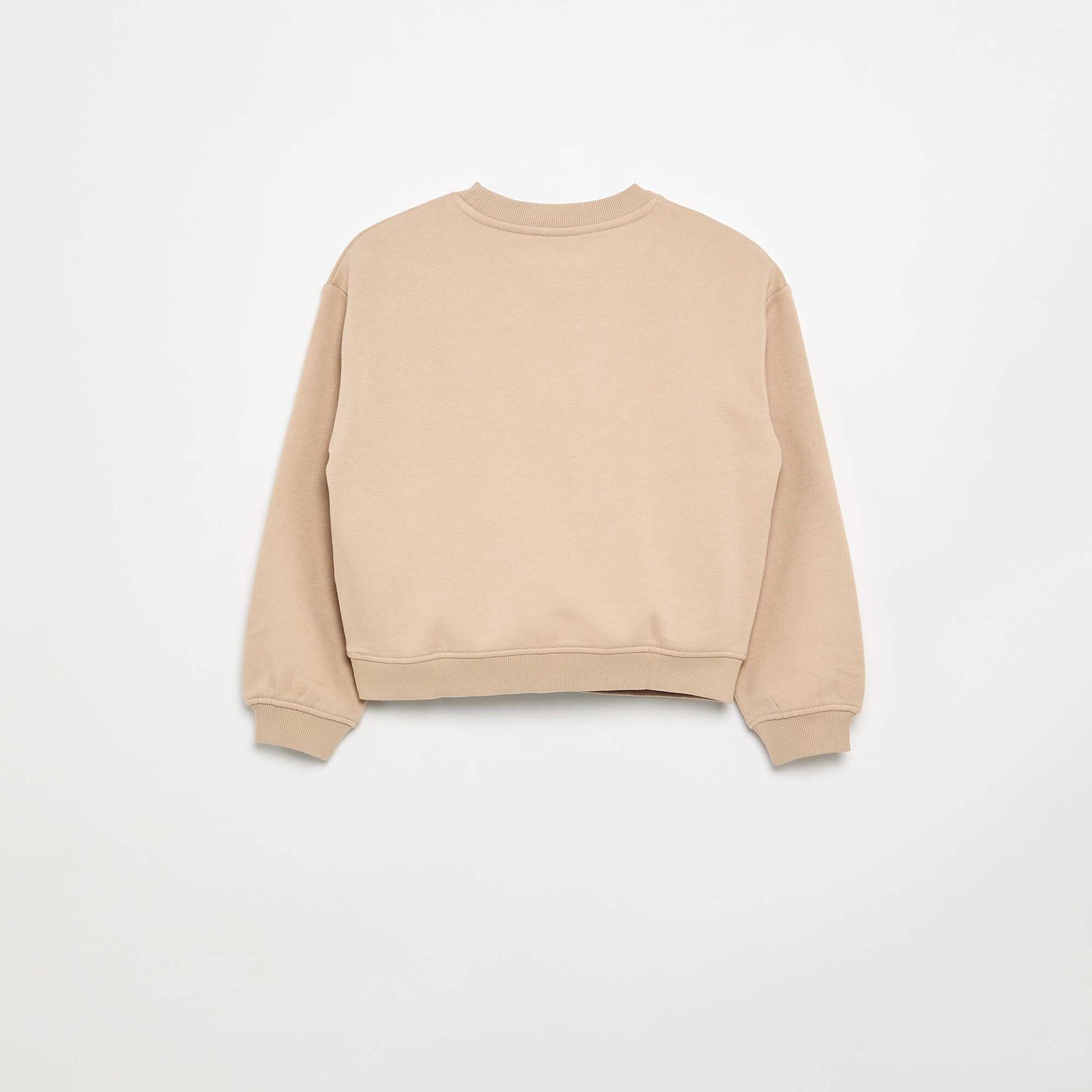 Printed Fleece Sweatshirt BEIGE