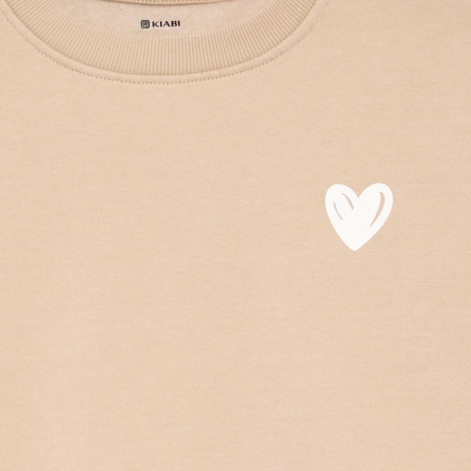 Printed Fleece Sweatshirt BEIGE