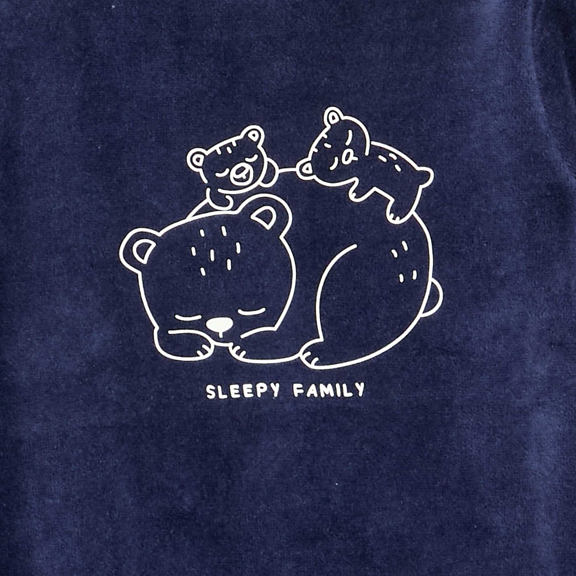 Velvet Sleepsuit with Feet BLUE