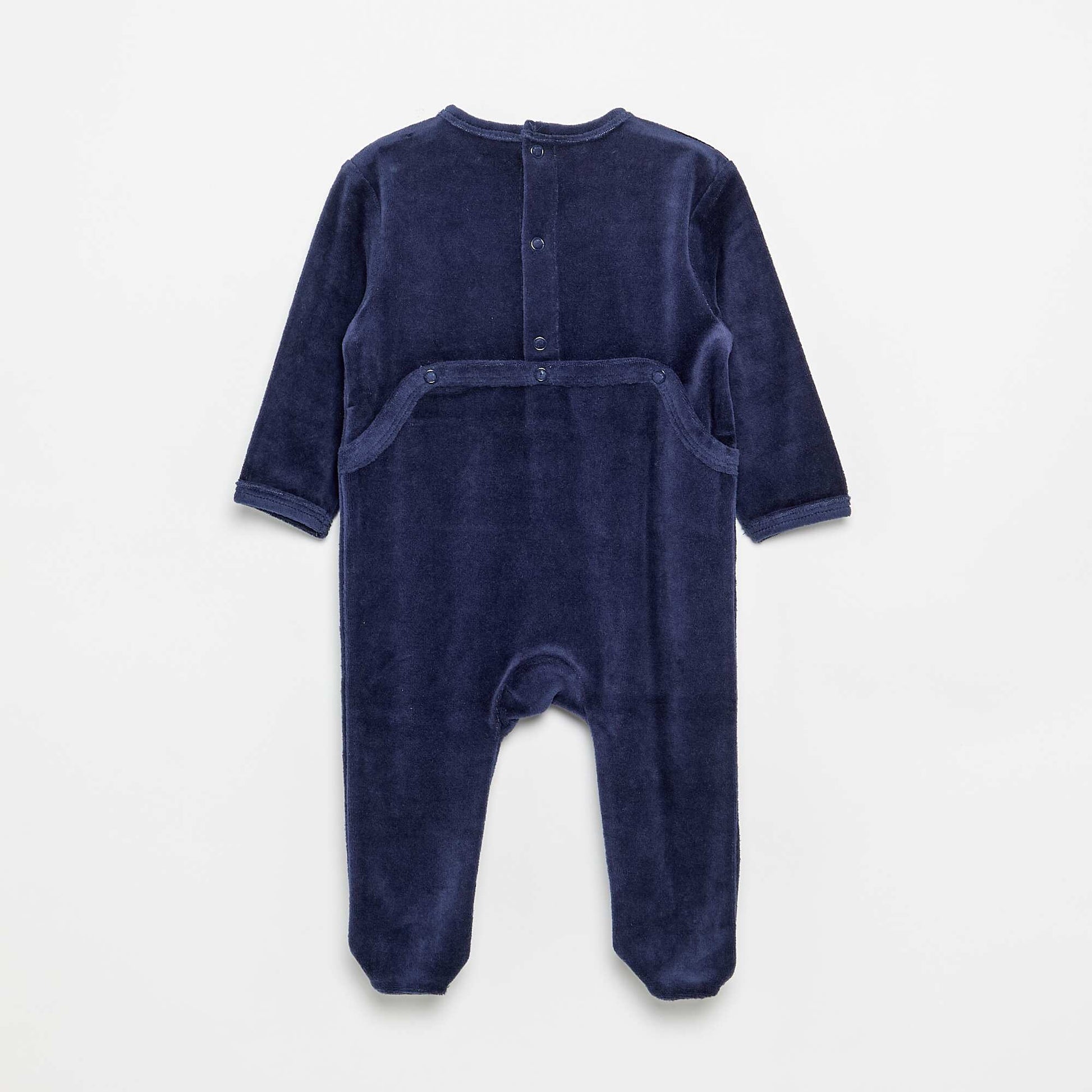 Velvet Sleepsuit with Feet BLUE