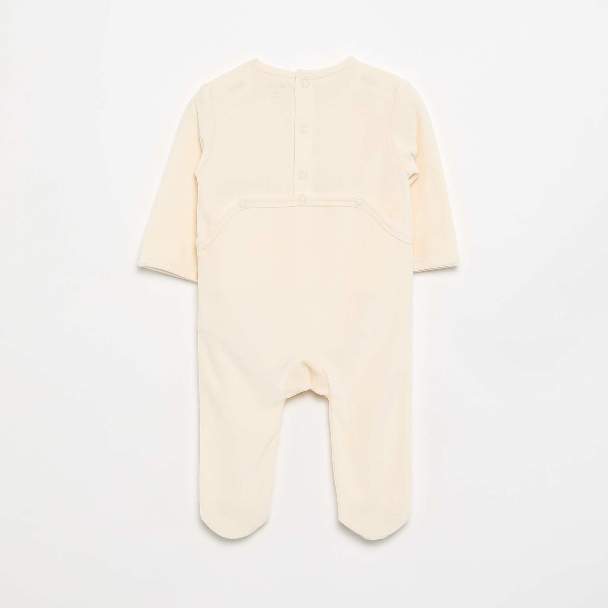 Velvet Sleepsuit with Feet WHITE