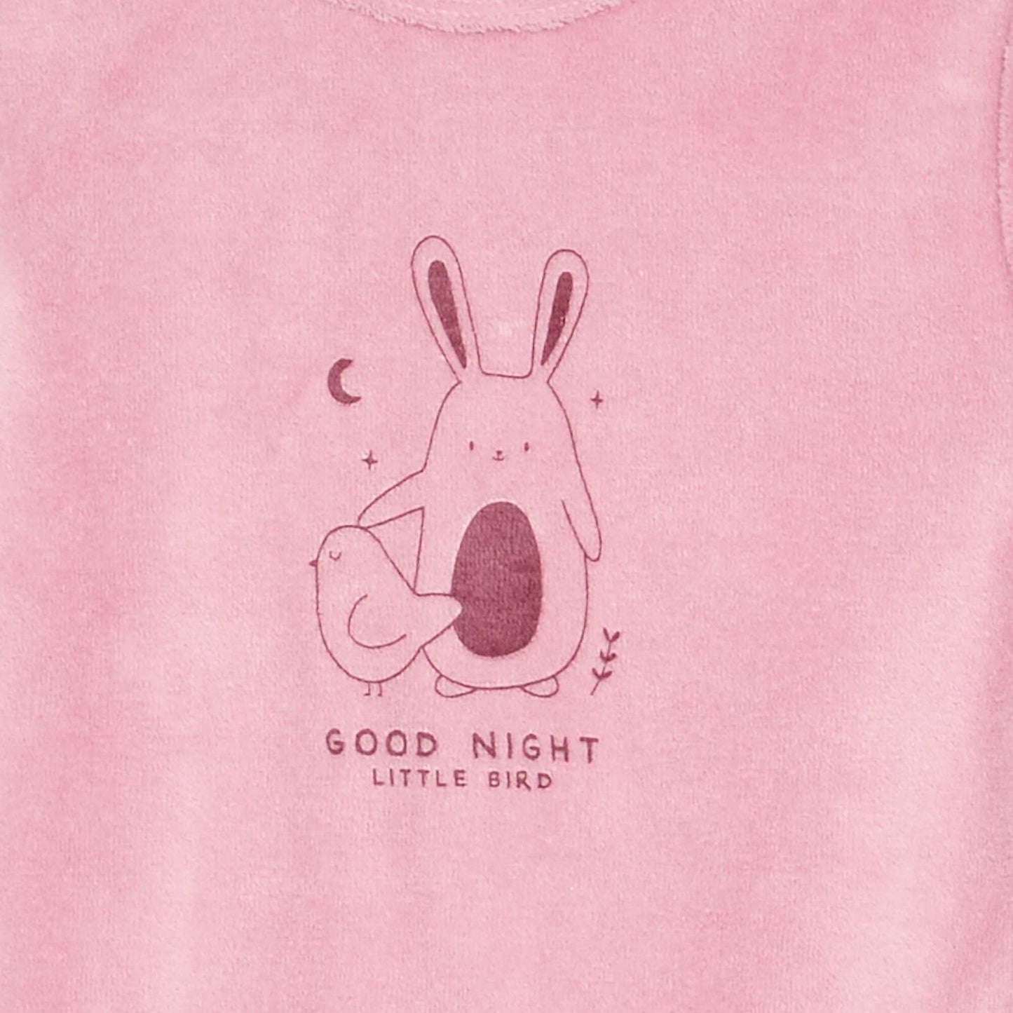 Velvet Sleepsuit with Feet PINK