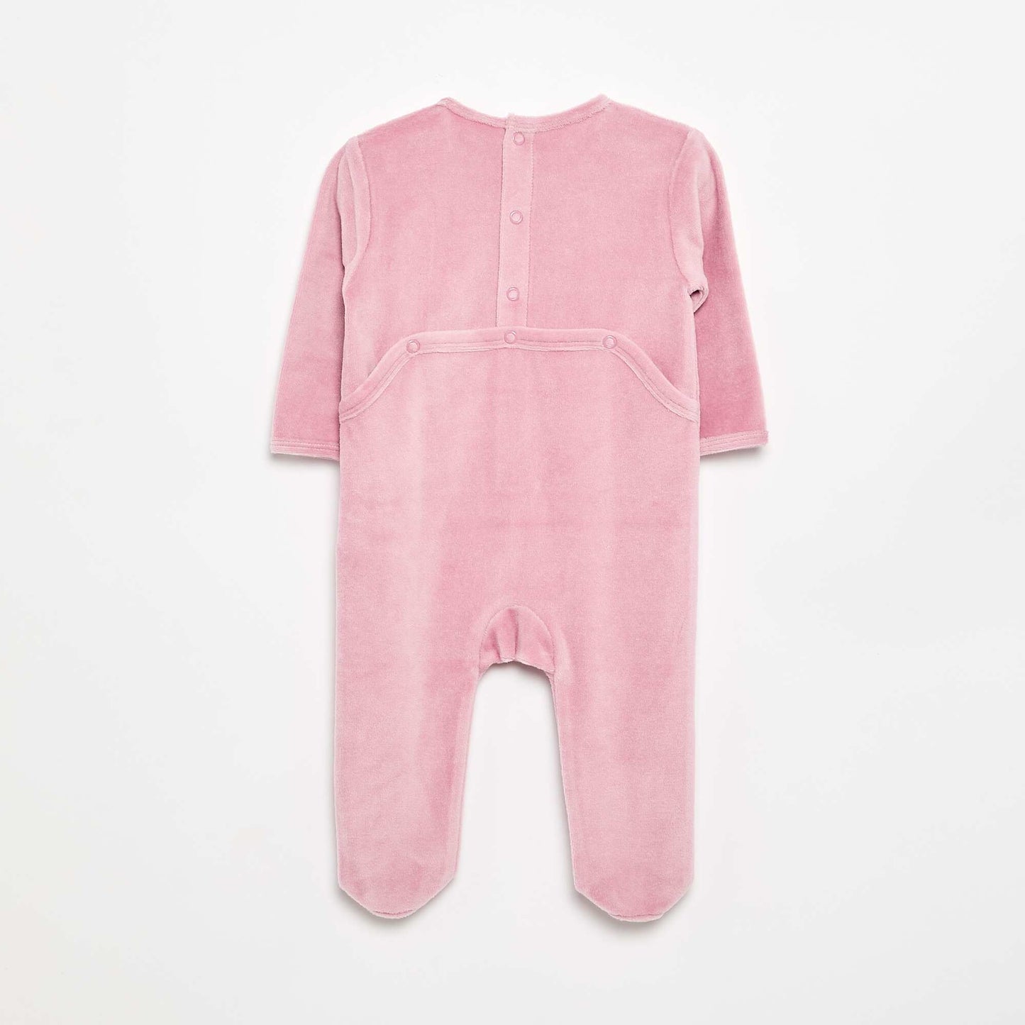 Velvet Sleepsuit with Feet PINK
