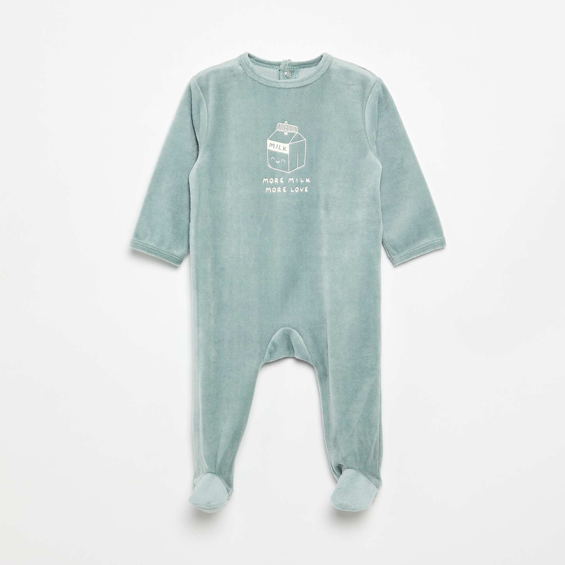 Velvet Sleepsuit with Feet BLUE
