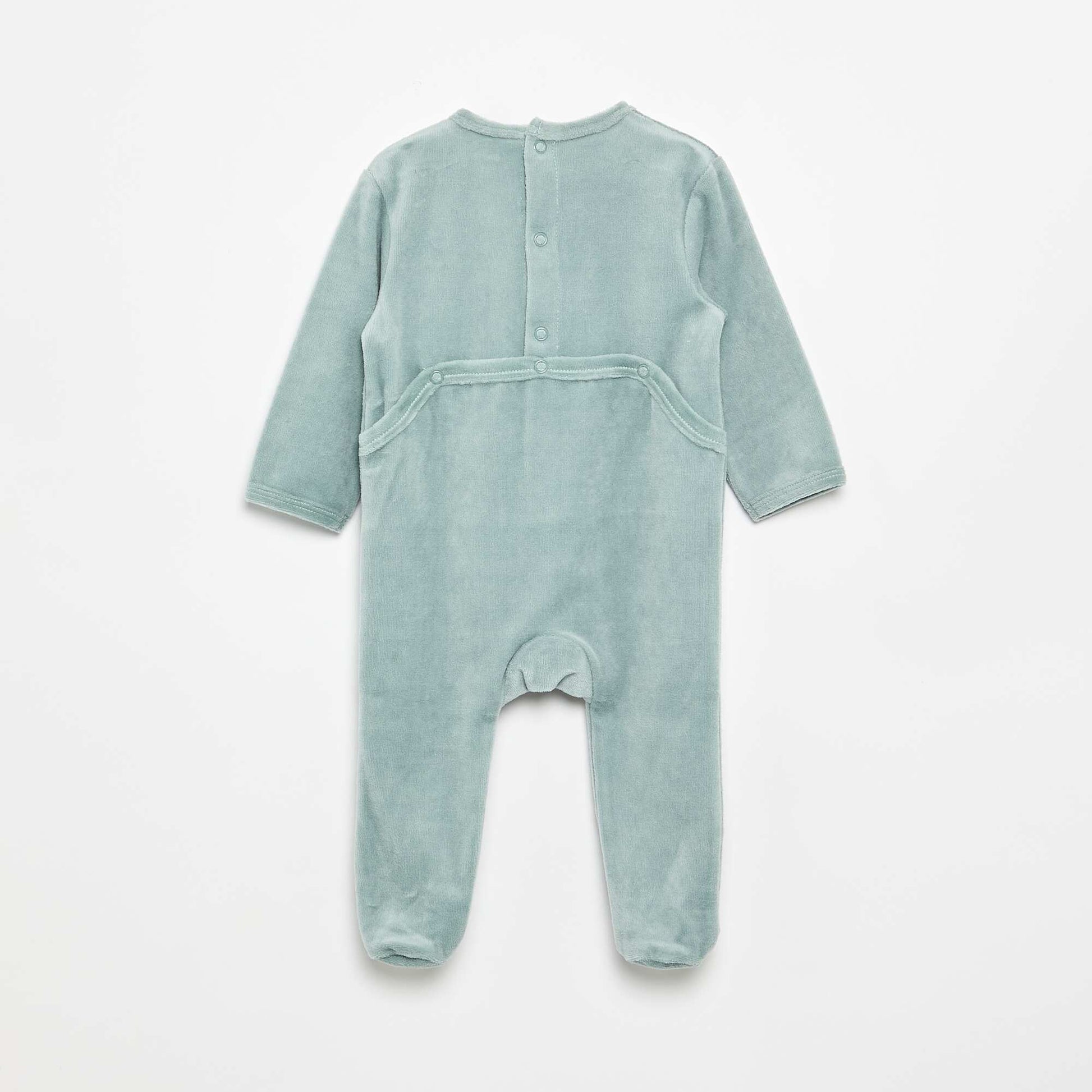 Velvet Sleepsuit with Feet BLUE