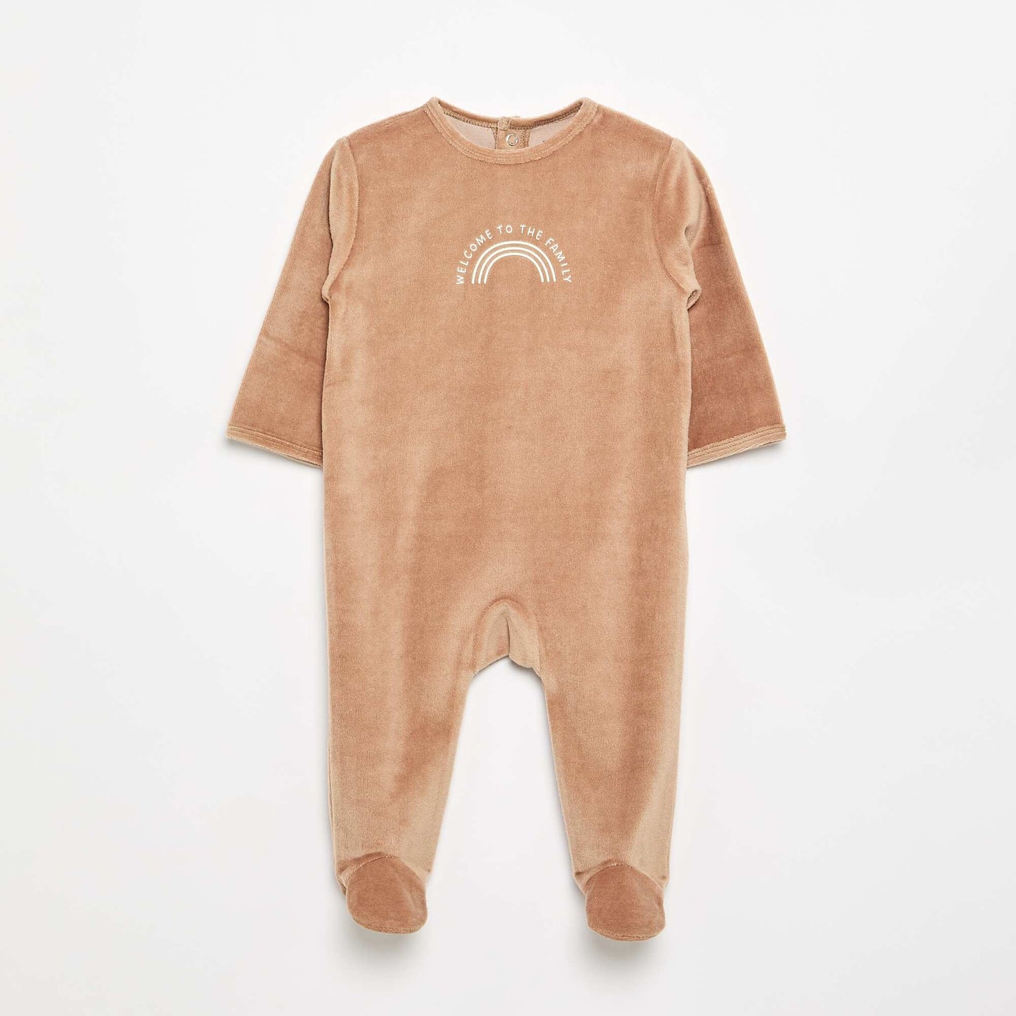 Velvet Sleepsuit with Feet BROWN
