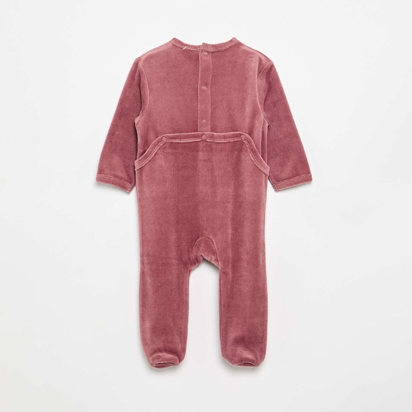 Velvet Sleepsuit with Feet PINK