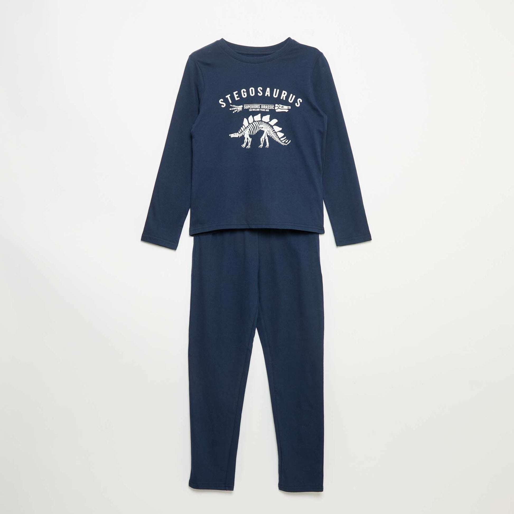 2-piece Pajama Set - Long-sleeved T-shirt + Pants BLUE