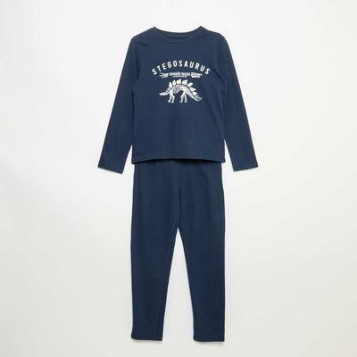 2-piece Pajama Set - Long-sleeved T-shirt + Pants BLUE