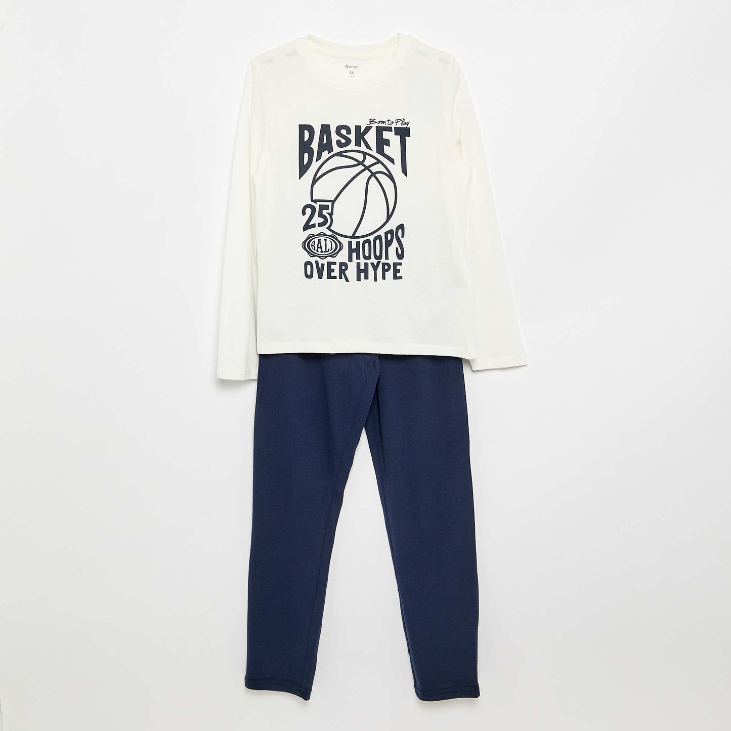 2-piece pajamas - Long-sleeved T-shirt + pants WHITE