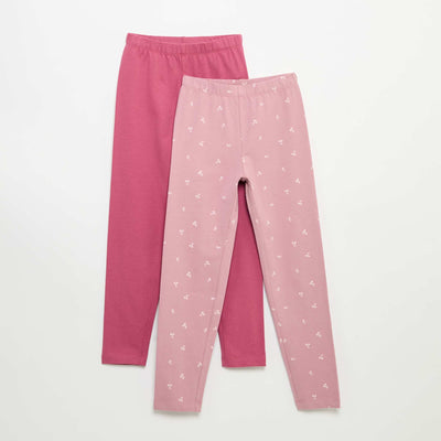 Pack of 2 long leggings PINK