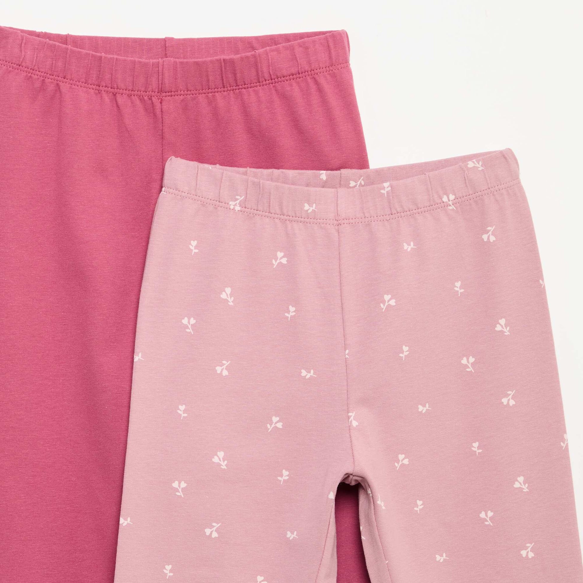 Pack of 2 long leggings PINK