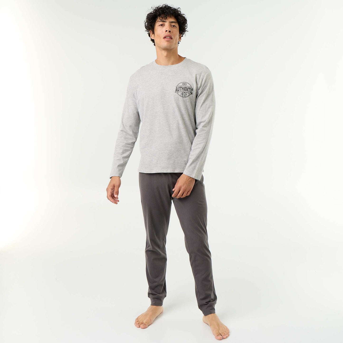 Long jersey pajama set - 2 pieces GREY