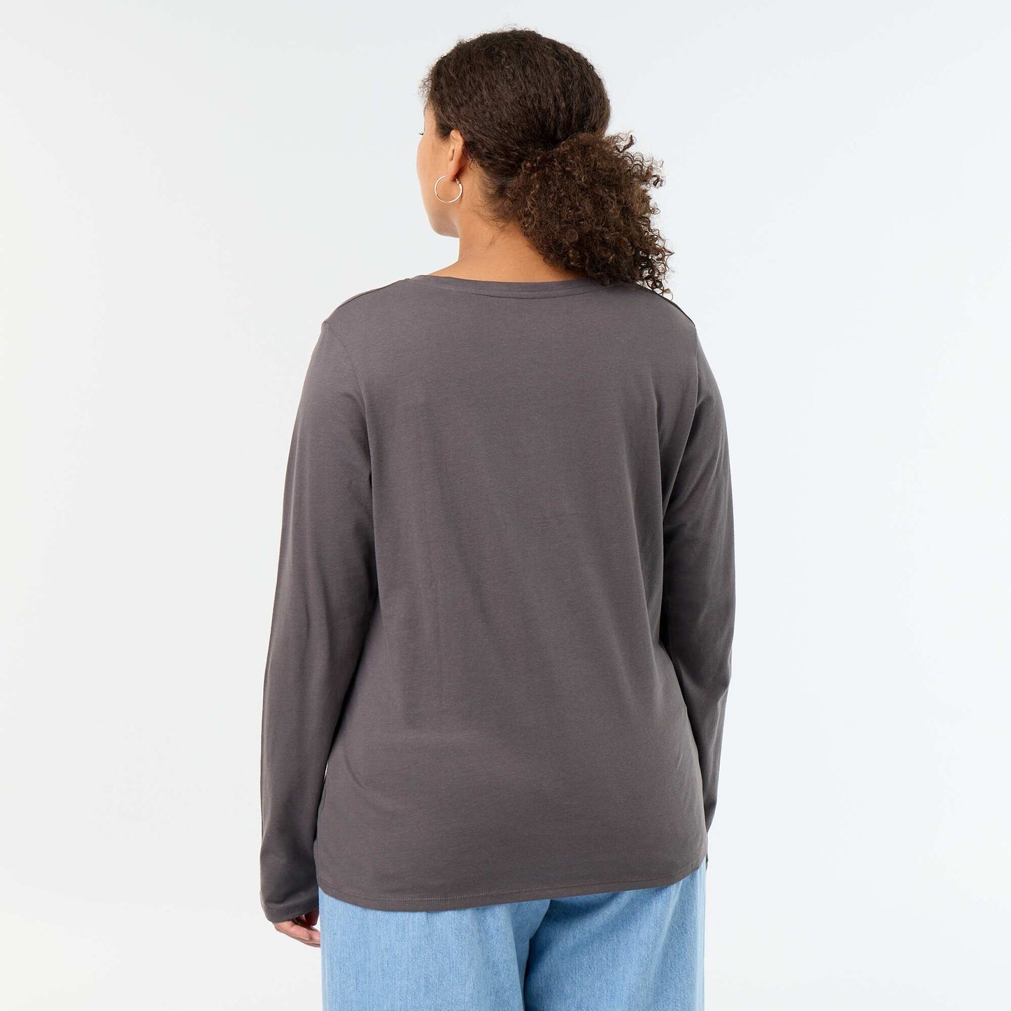 Long-sleeved round-neck T-shirt GREY