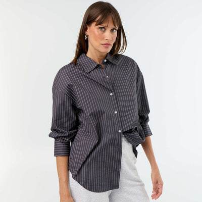 Striped long-sleeved shirt GREY