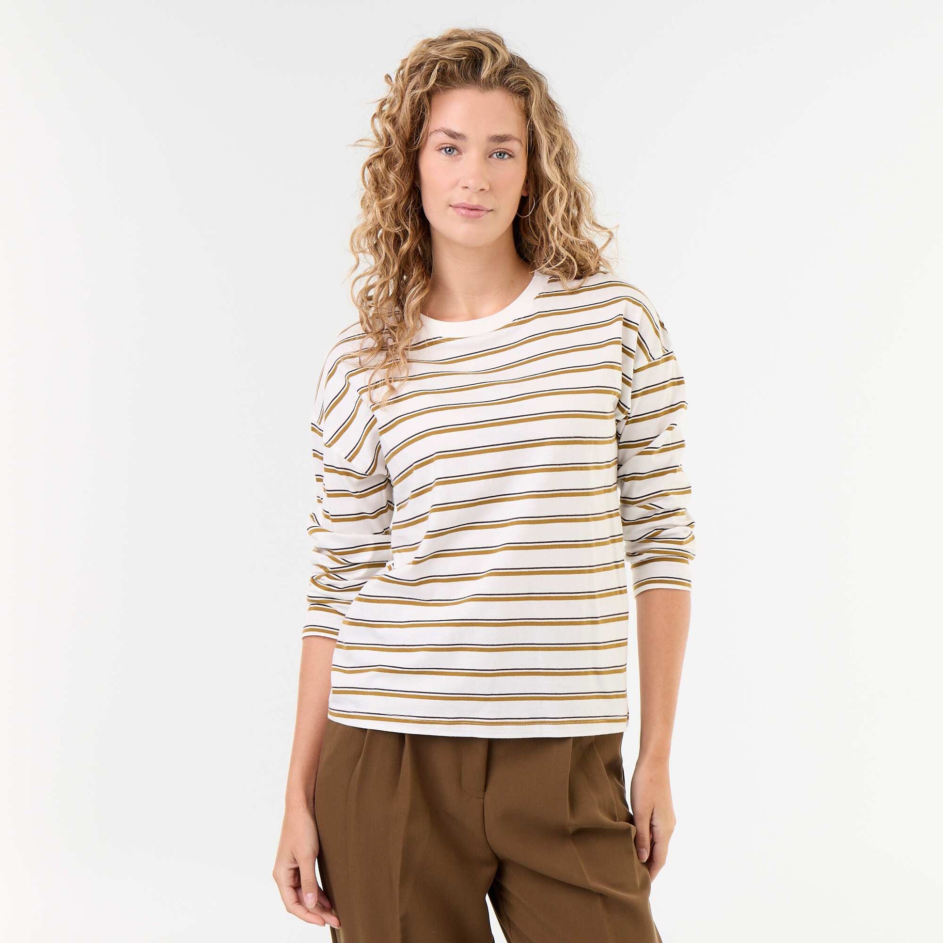 Striped Long-Sleeved T-shirt WHITE
