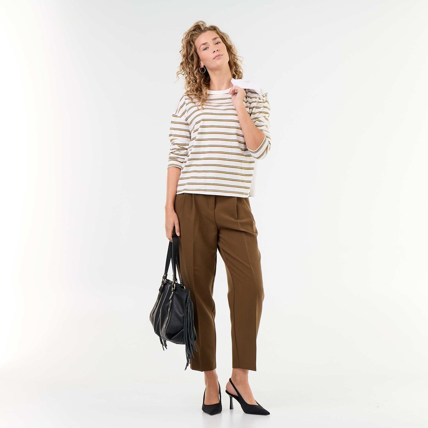 Striped Long-Sleeved T-shirt WHITE