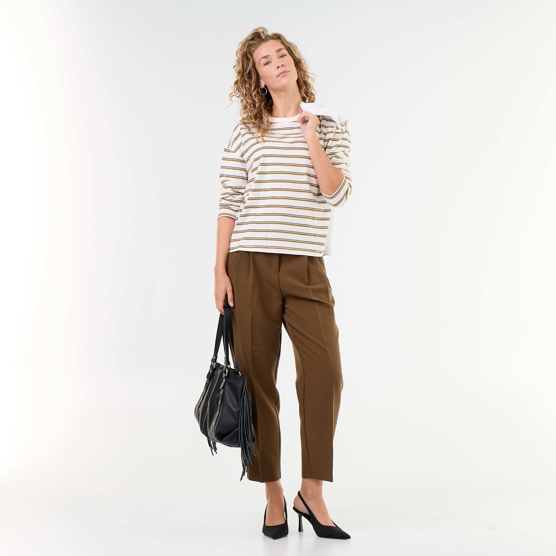 Striped Long-Sleeved T-shirt WHITE