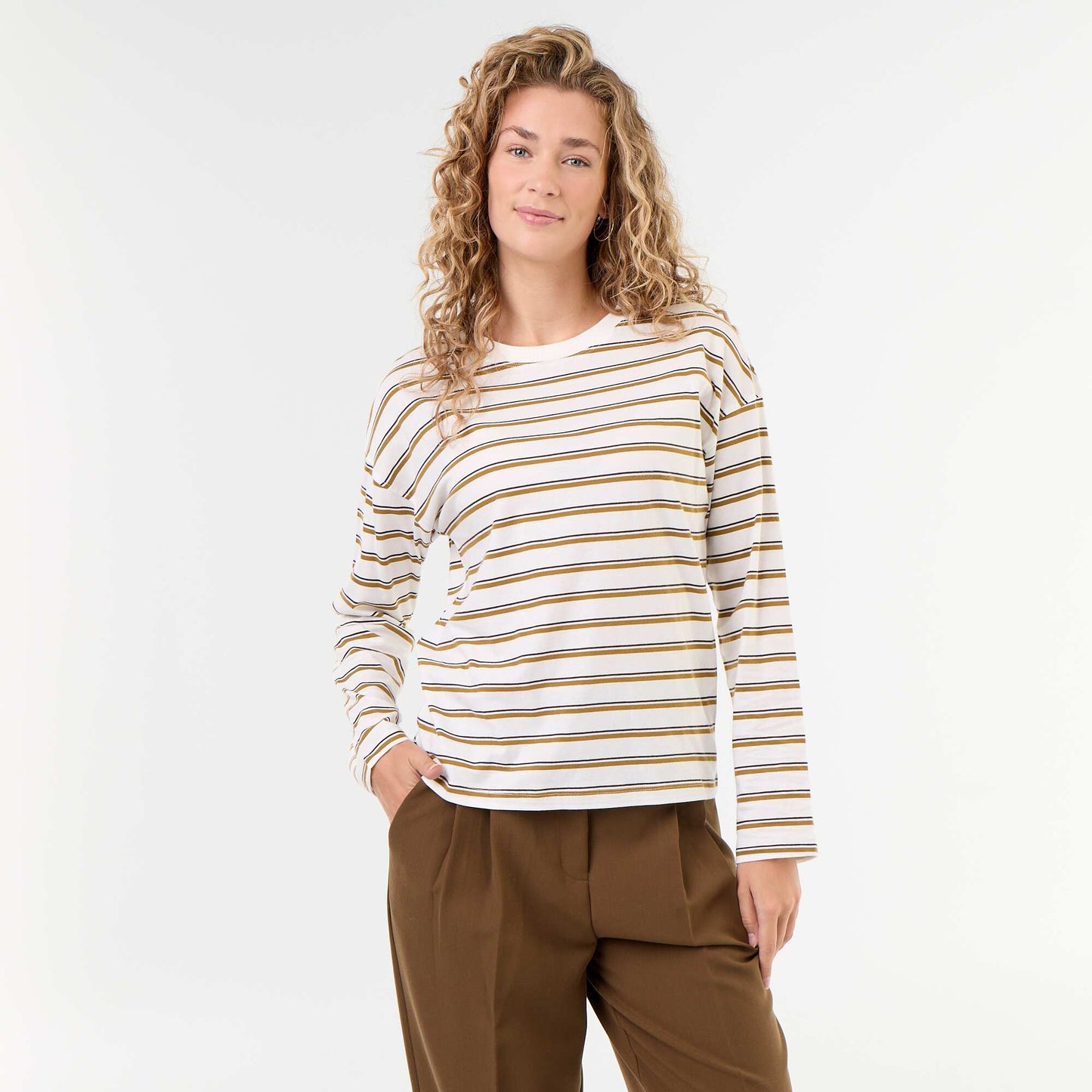 Striped Long-Sleeved T-shirt WHITE