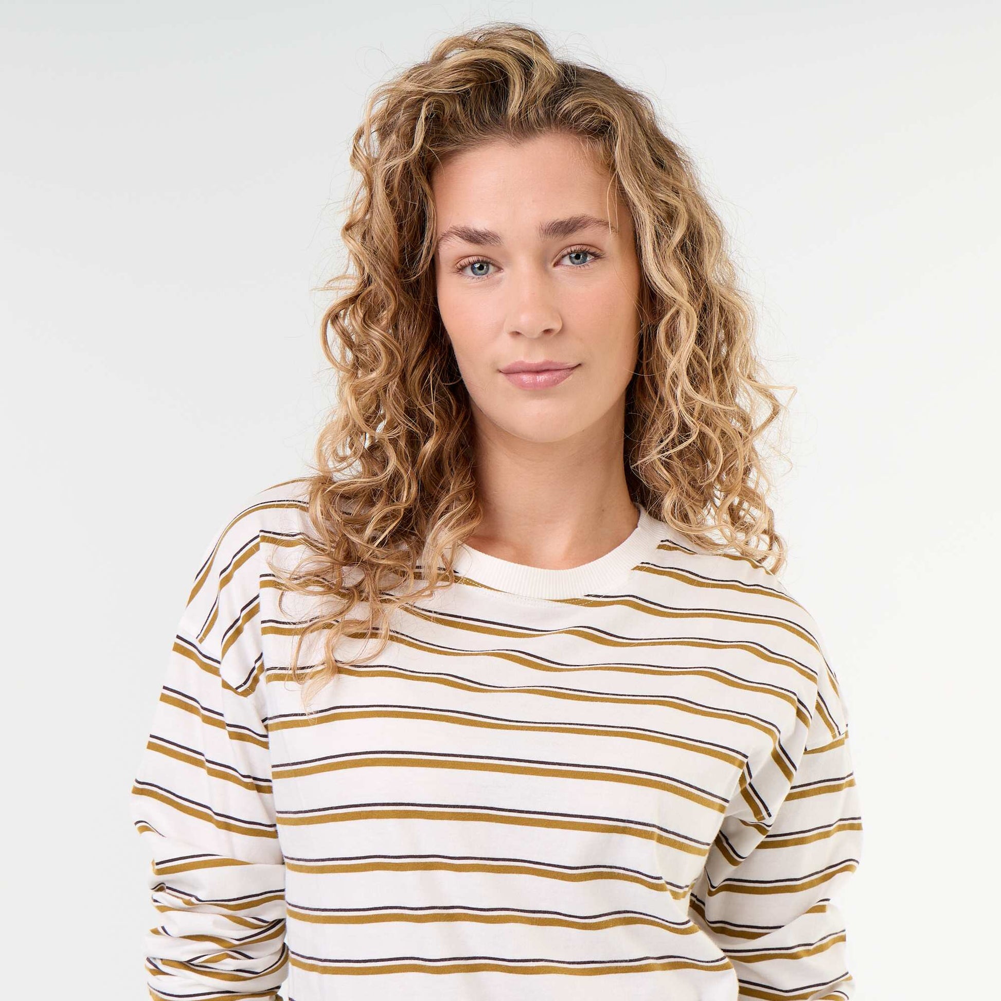 Striped Long-Sleeved T-shirt WHITE