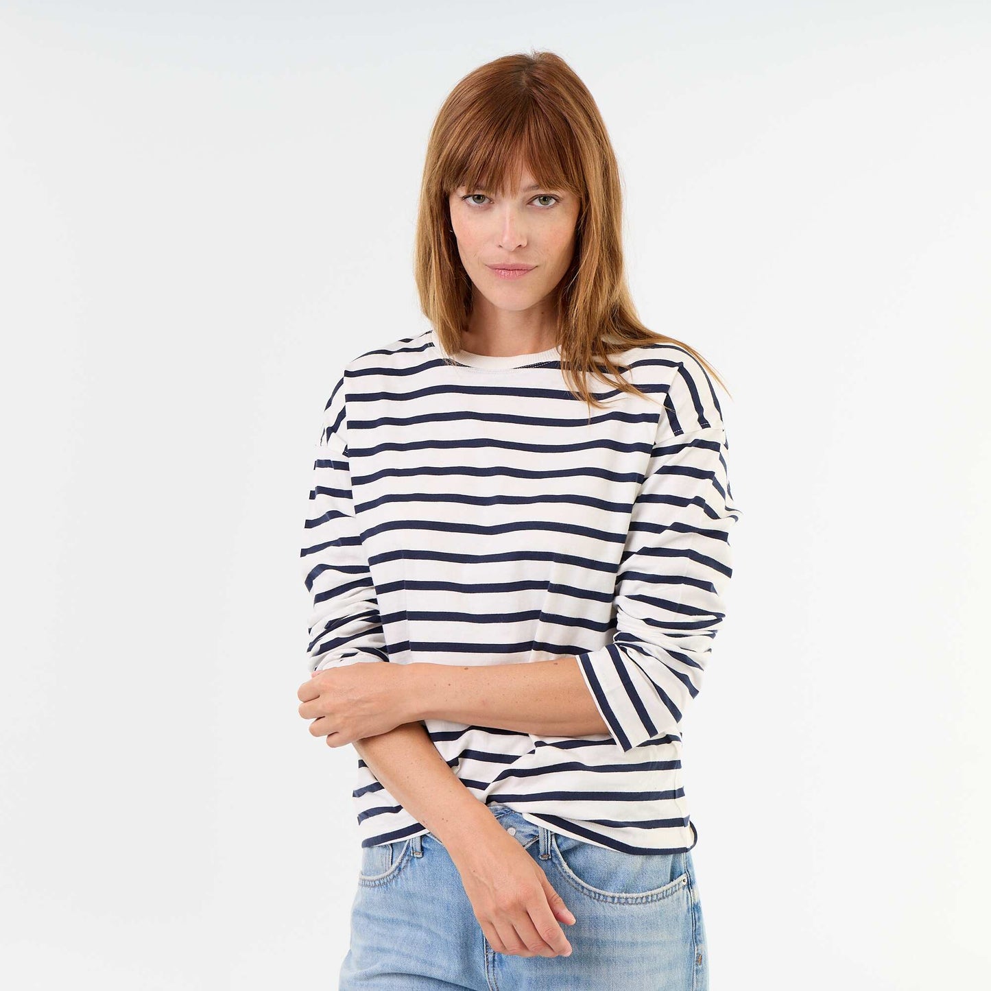 Striped Long-Sleeved T-shirt WHITE
