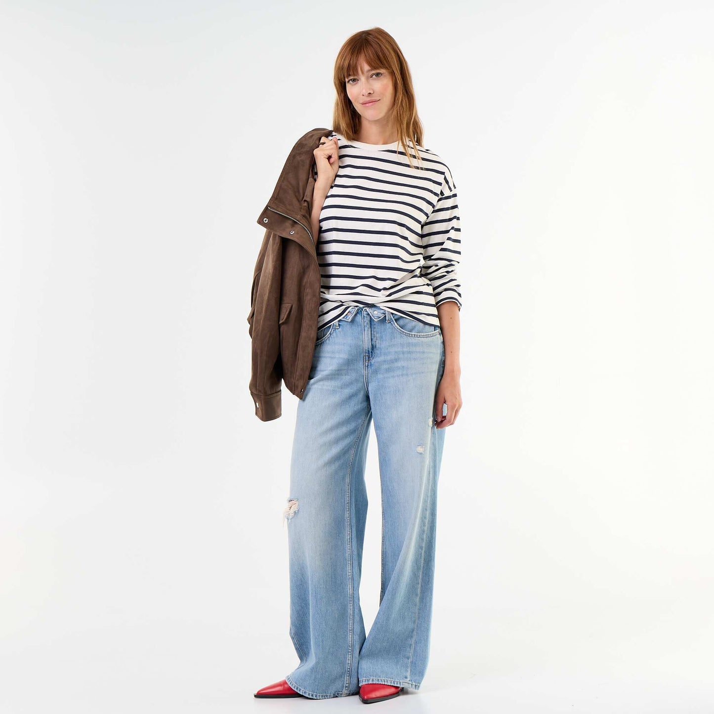 Striped Long-Sleeved T-shirt WHITE
