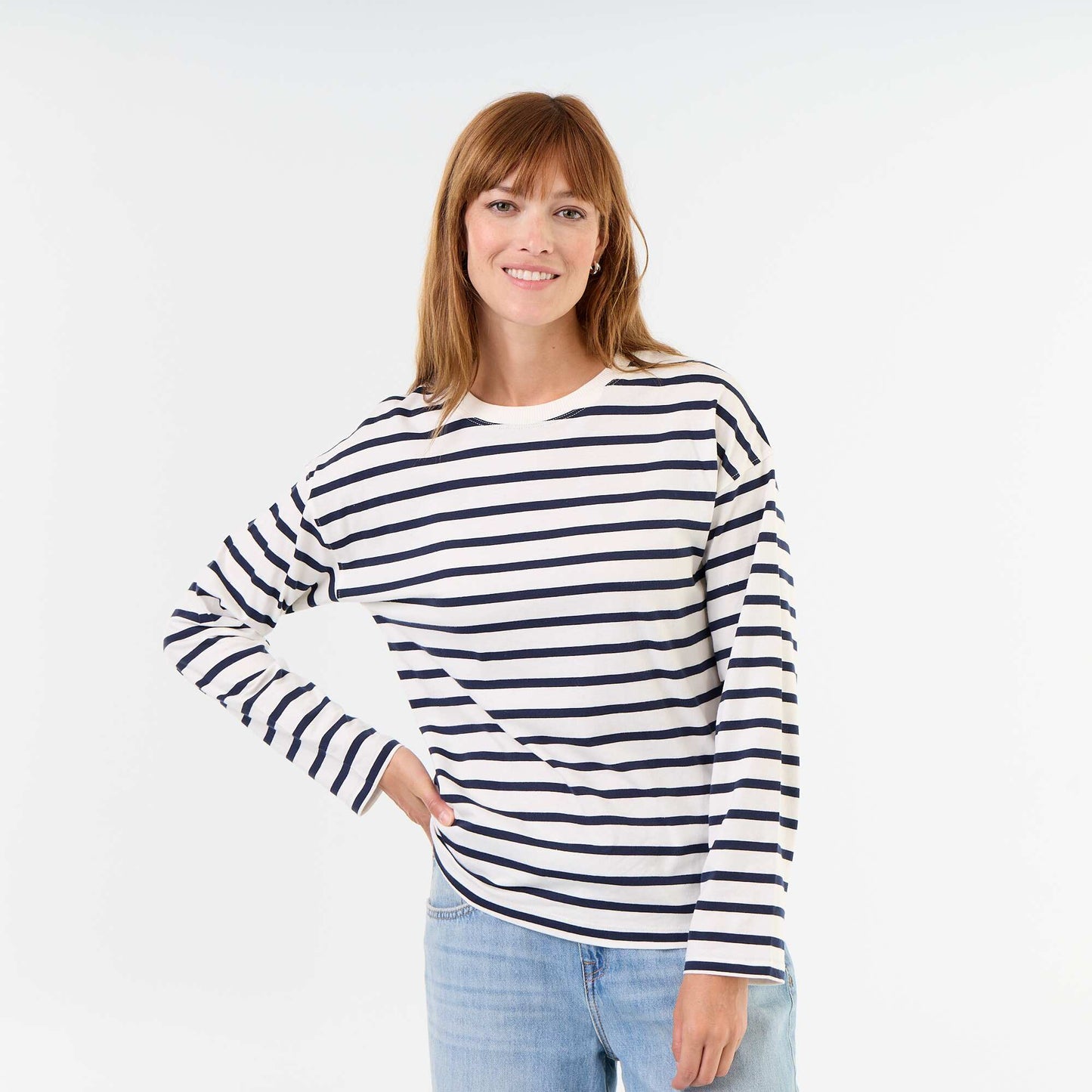 Striped Long-Sleeved T-shirt WHITE