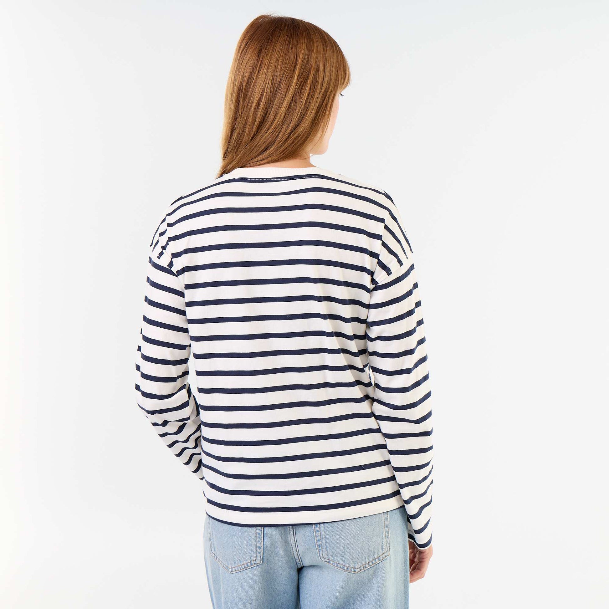 Striped Long-Sleeved T-shirt WHITE