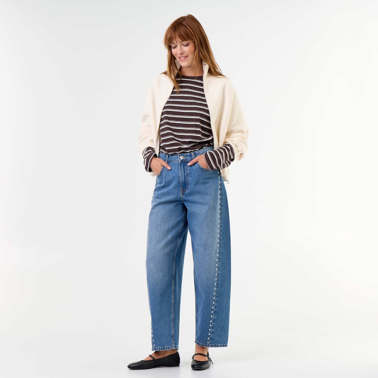 Striped Long-Sleeved T-shirt BROWN
