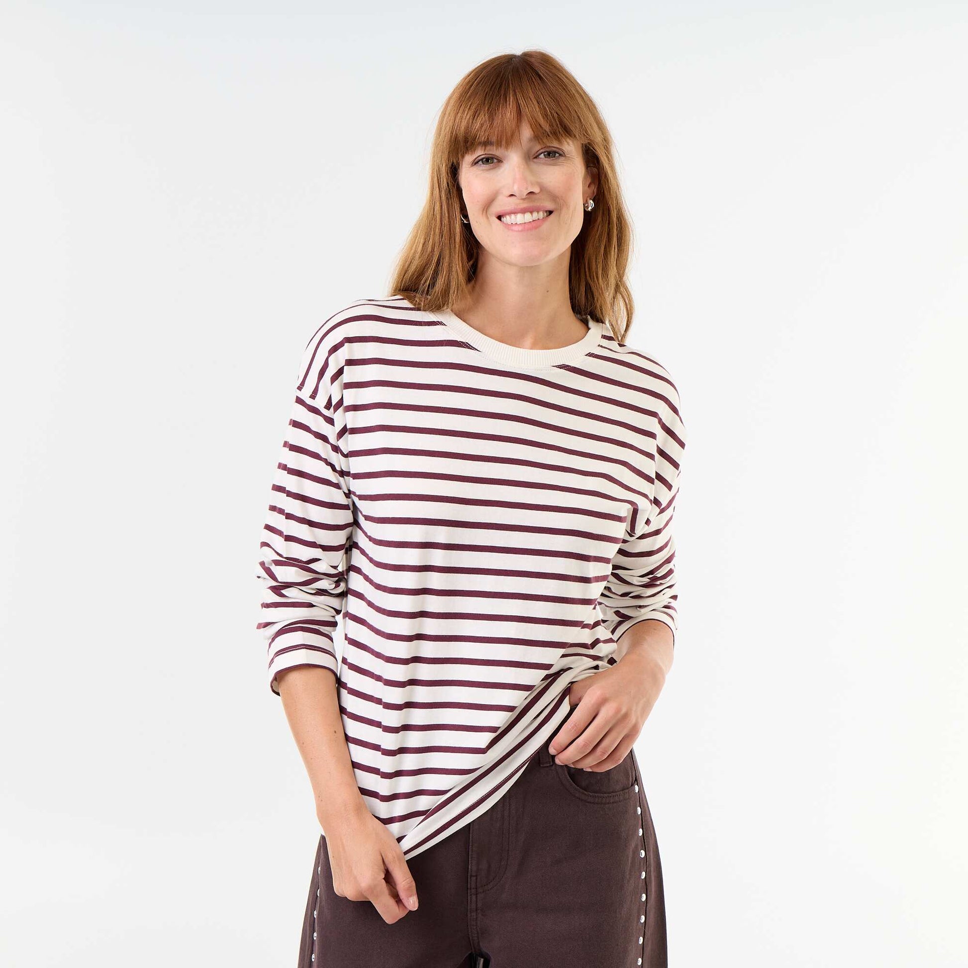 Striped Long-Sleeved T-shirt WHITE