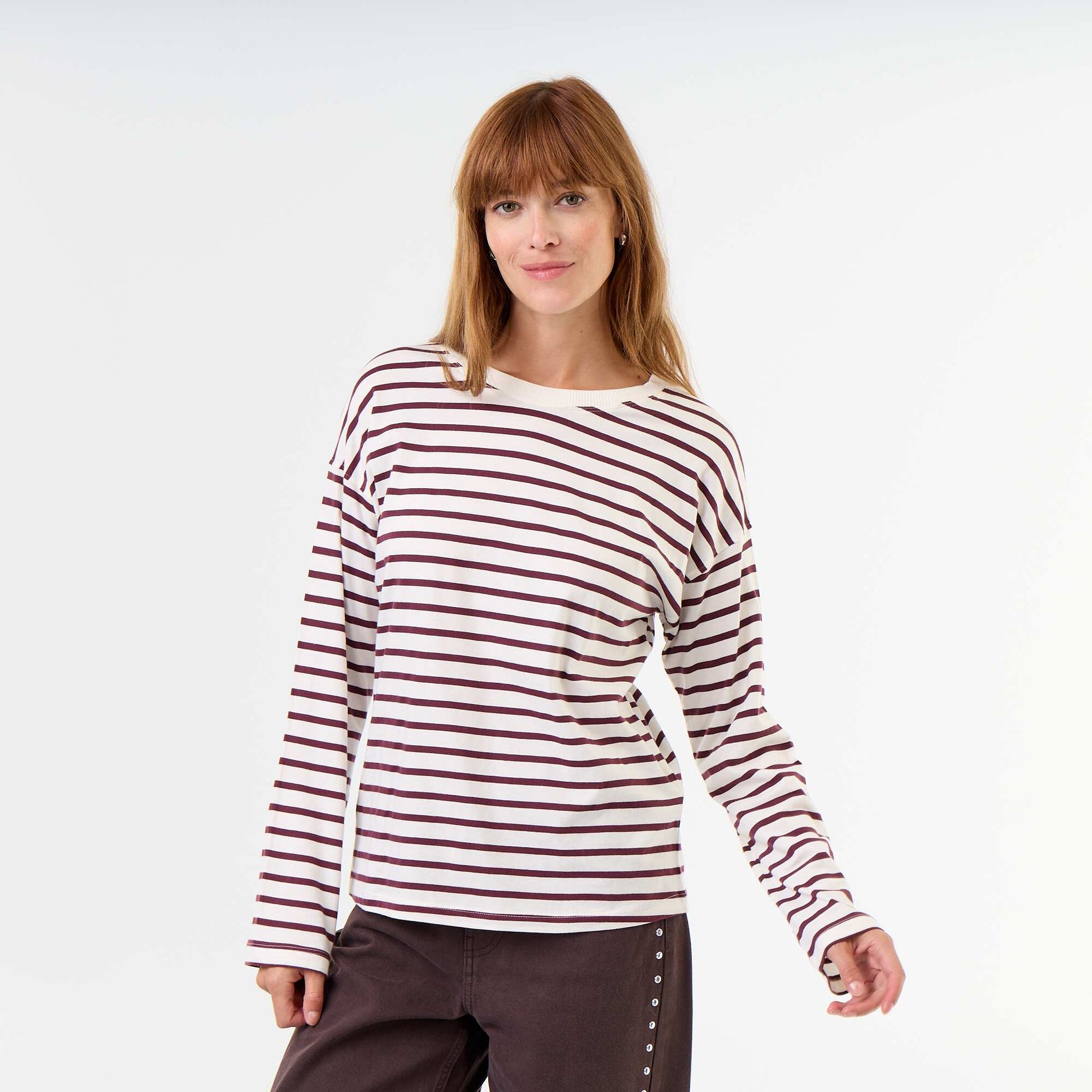 Striped Long-Sleeved T-shirt WHITE