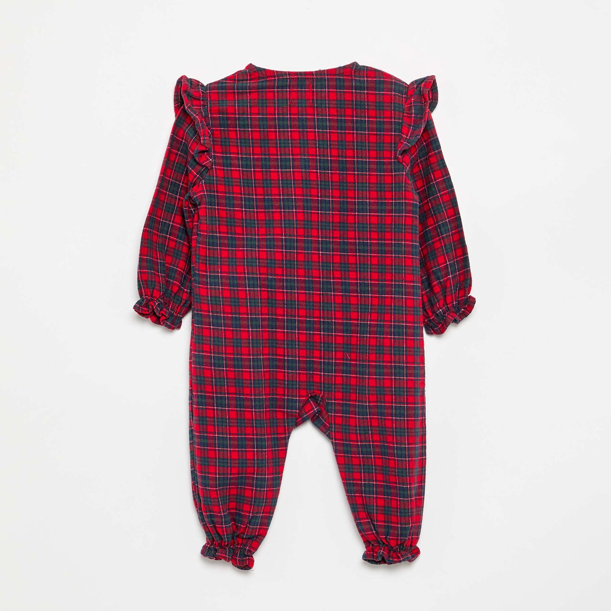 Checkered pajama sleepsuit RED