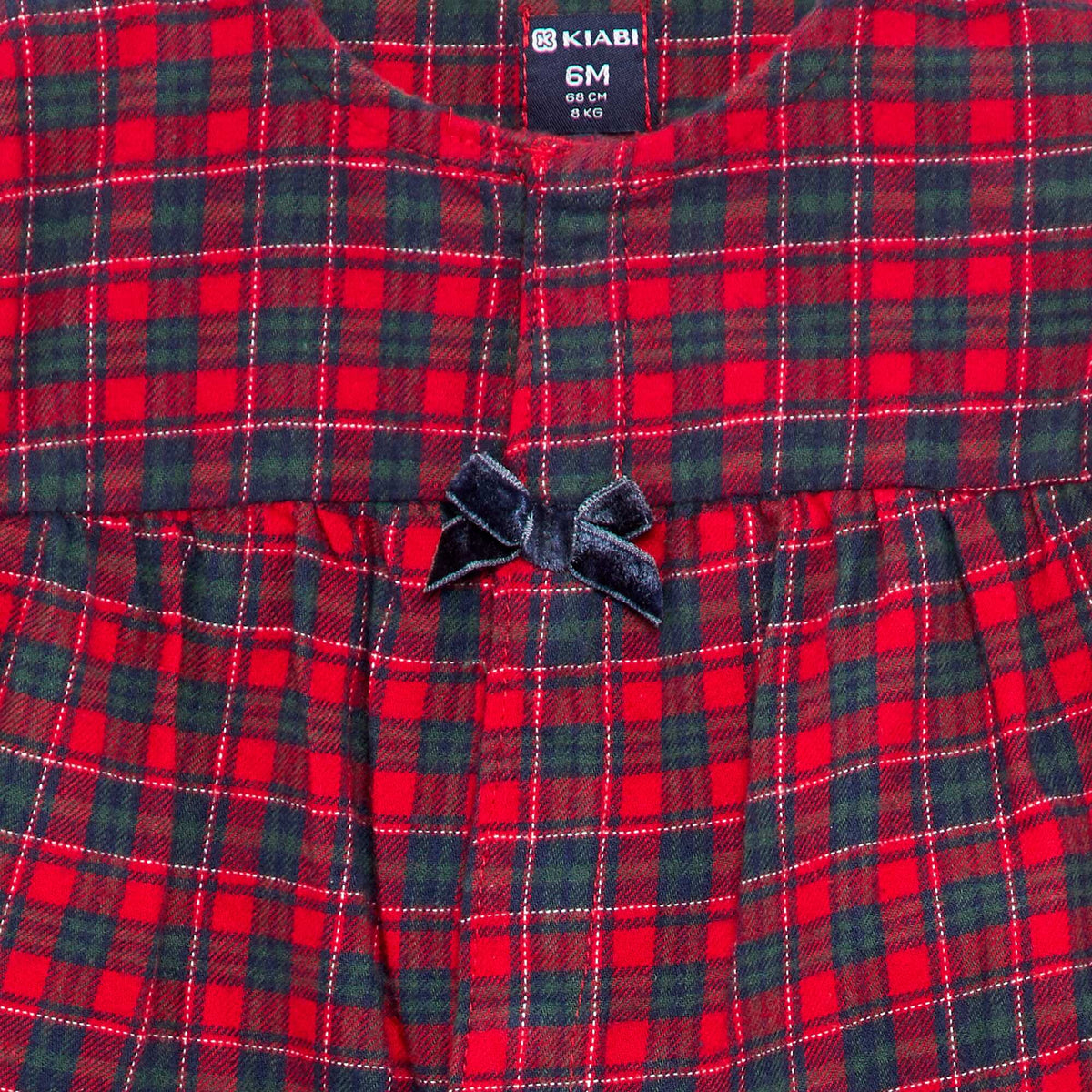 Checkered pajama sleepsuit RED