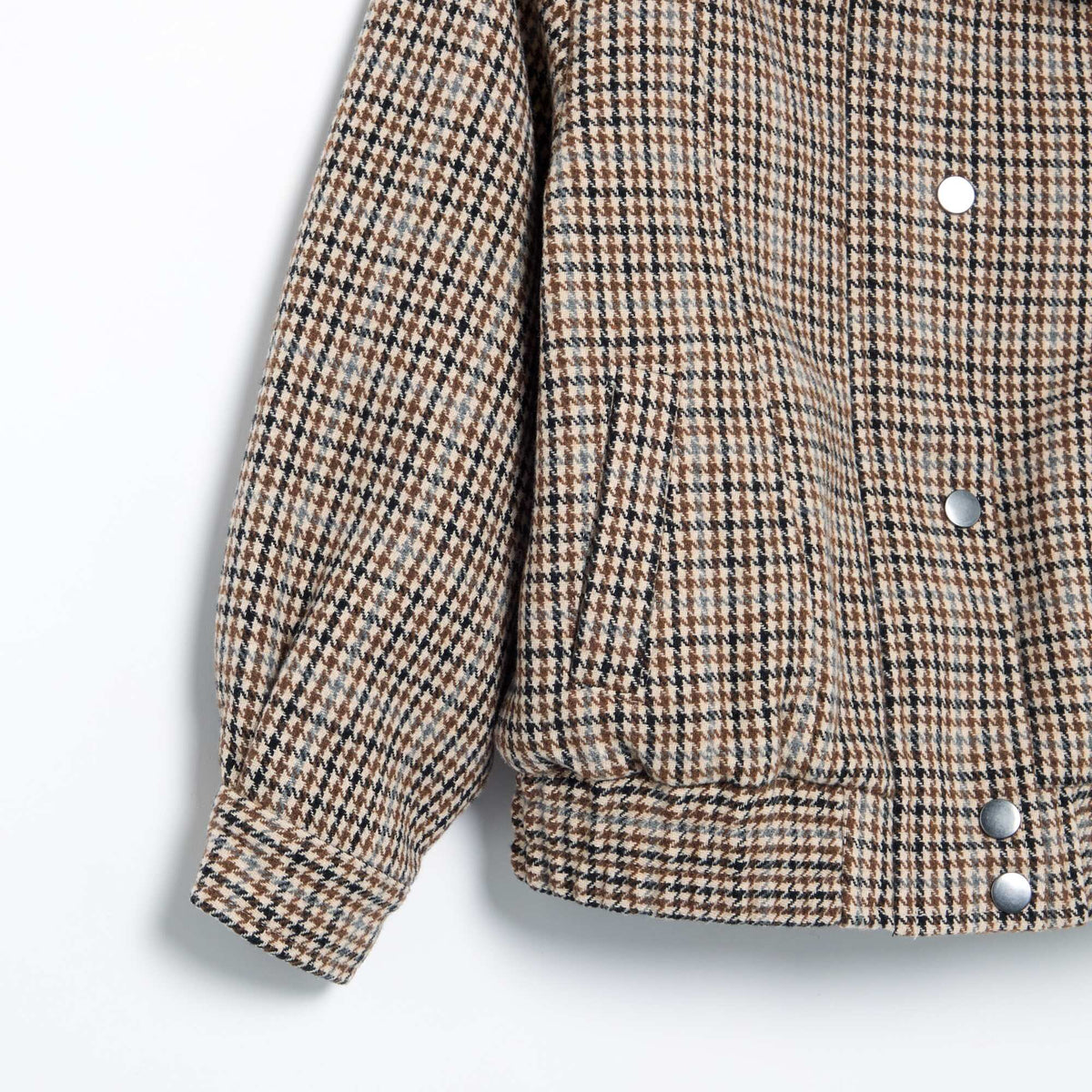 Oversized Faux Wool Bomber Jacket with Removable Fur Collar BEIGE