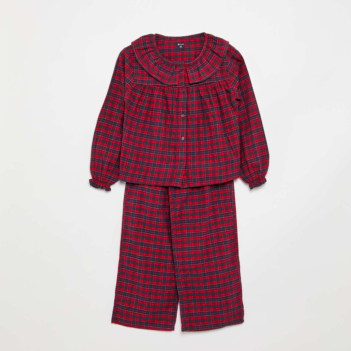 2-piece pajama shirt and trousers set RED