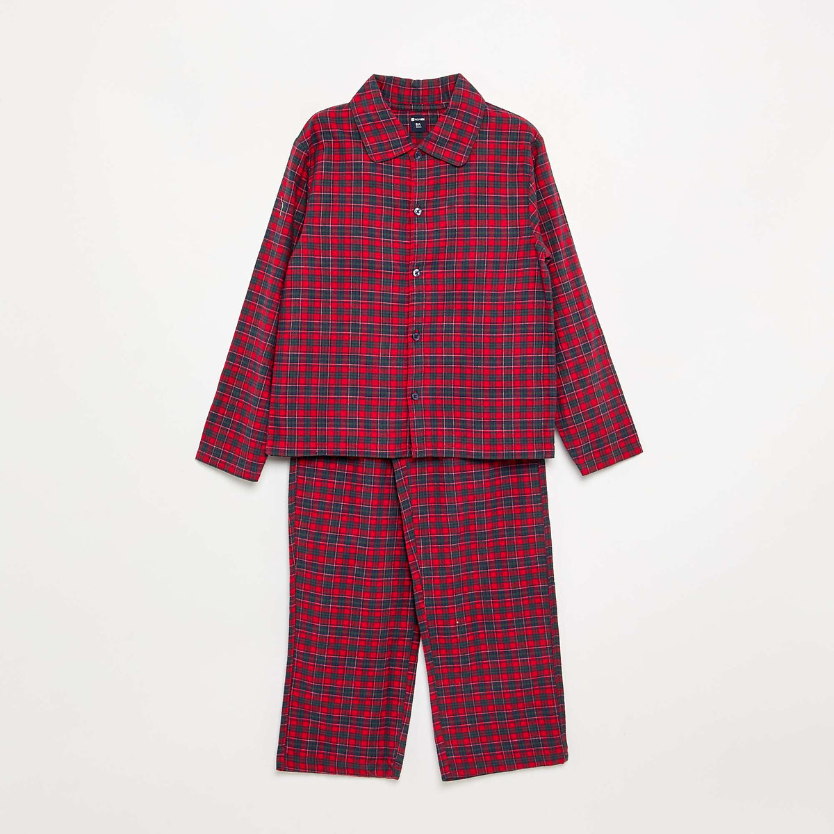 Flannel Shirt and Trousers Pyjama Set - 2 Pieces RED