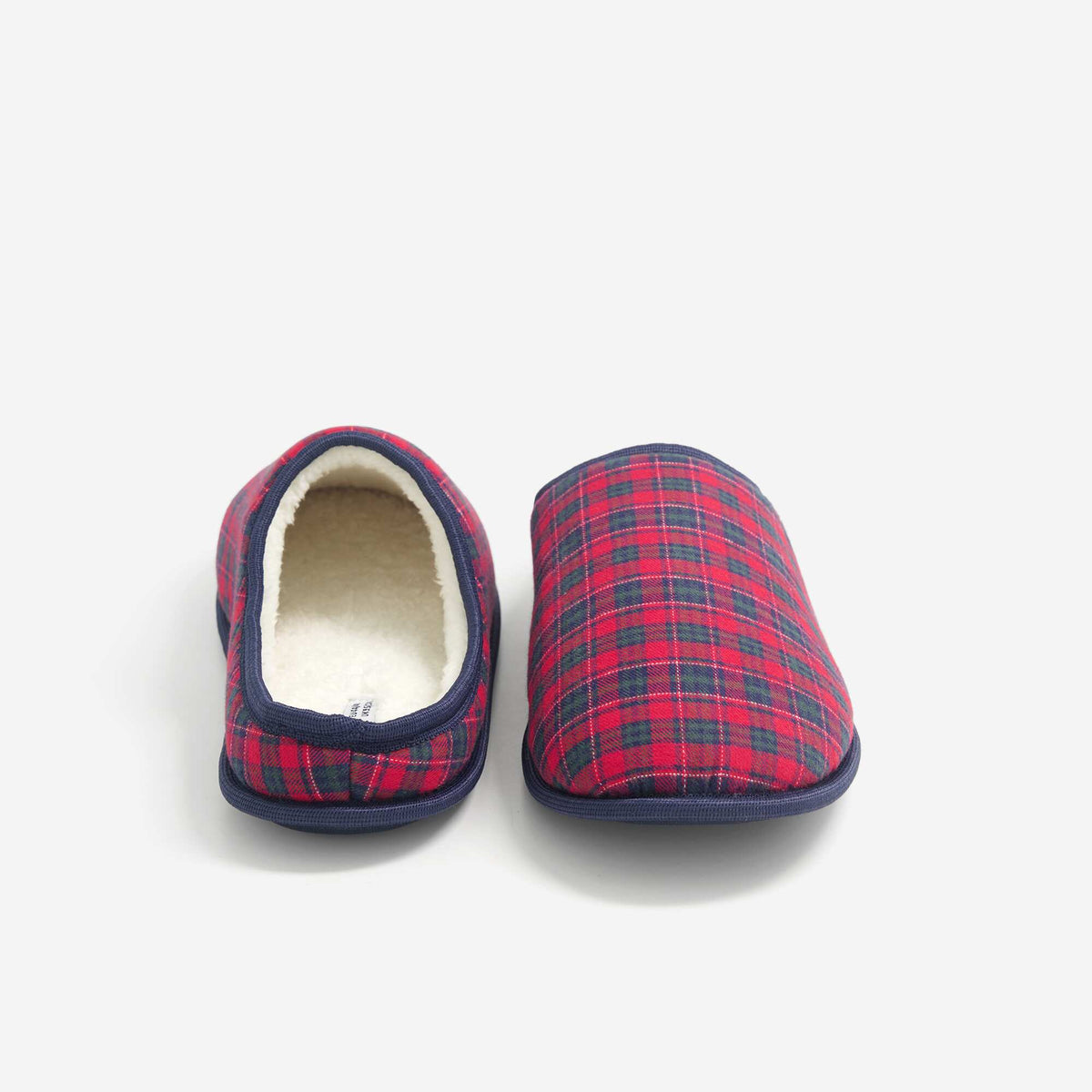 Faux Fur-Lined Mule Slippers RED