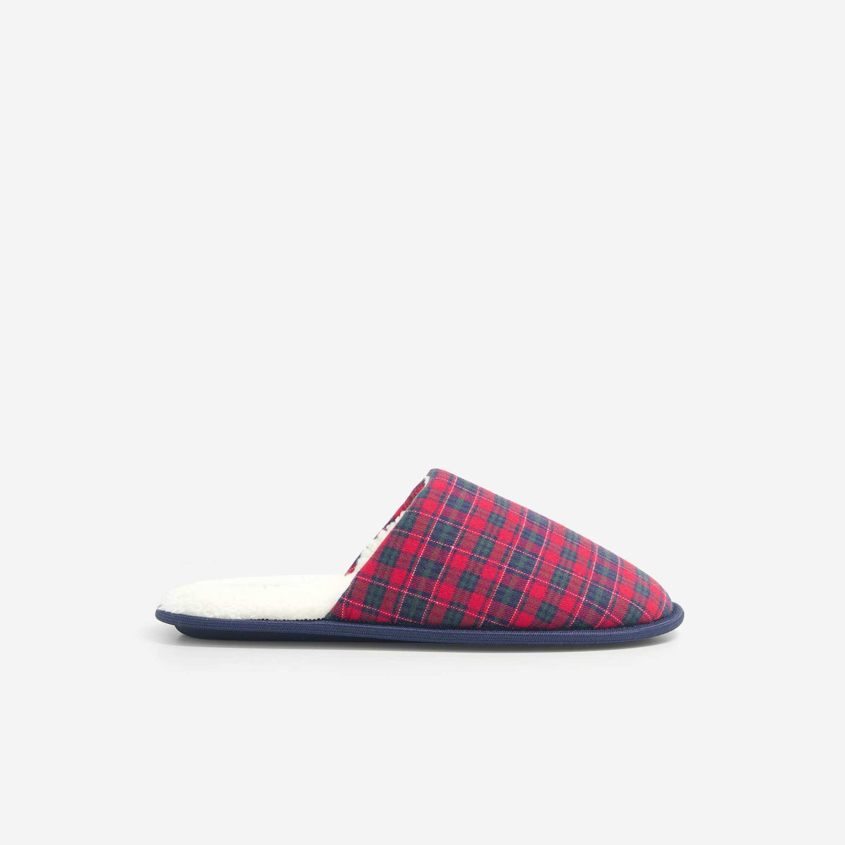 Checked Lined Slippers RED