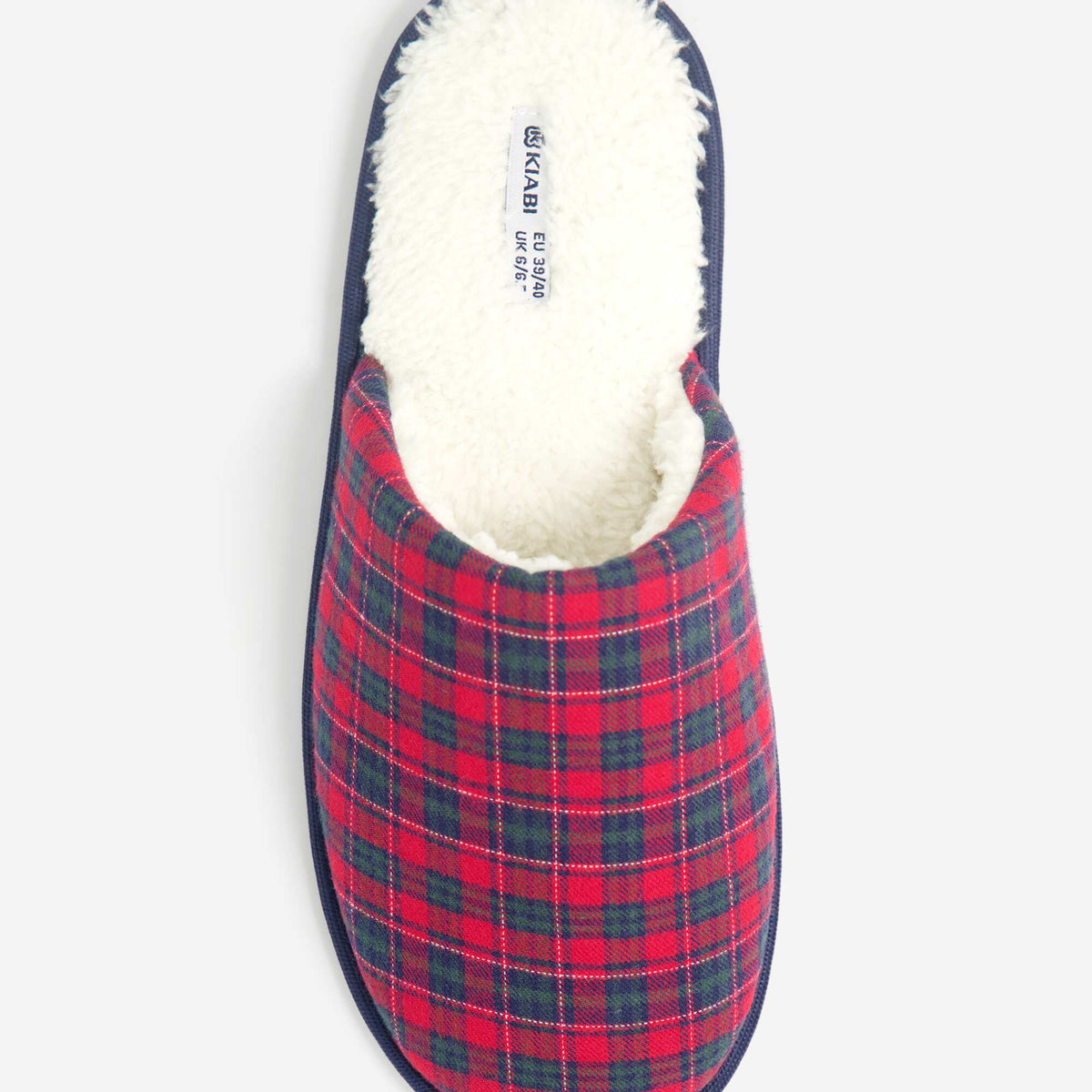 Checked Lined Slippers RED