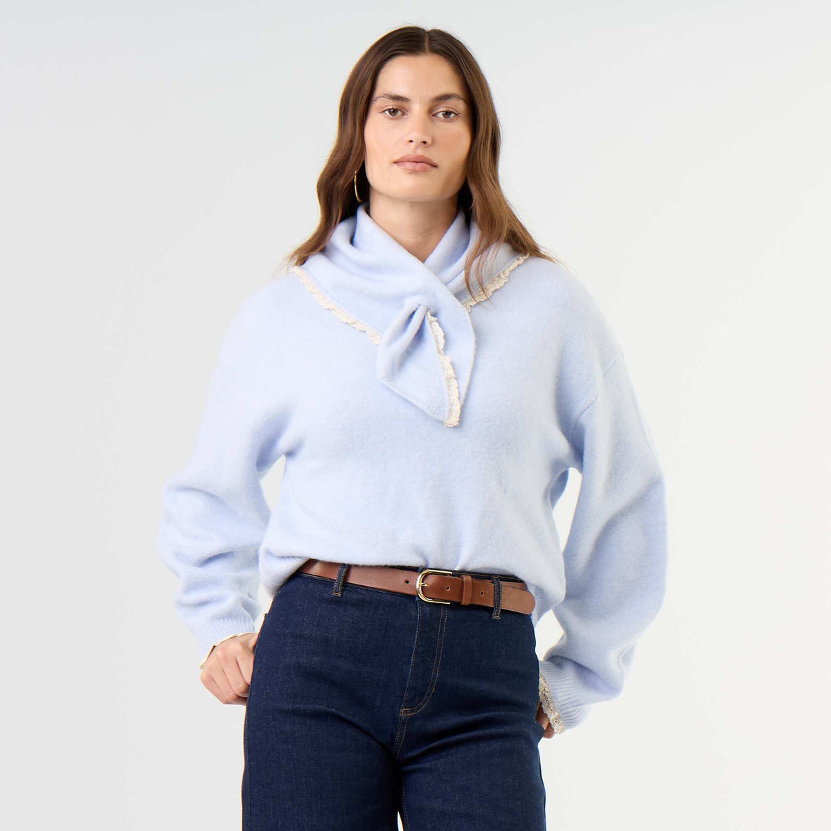 Sweater with matching scarf BLUE