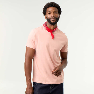 Straight-Cut Plain Jersey T-shirt PINK