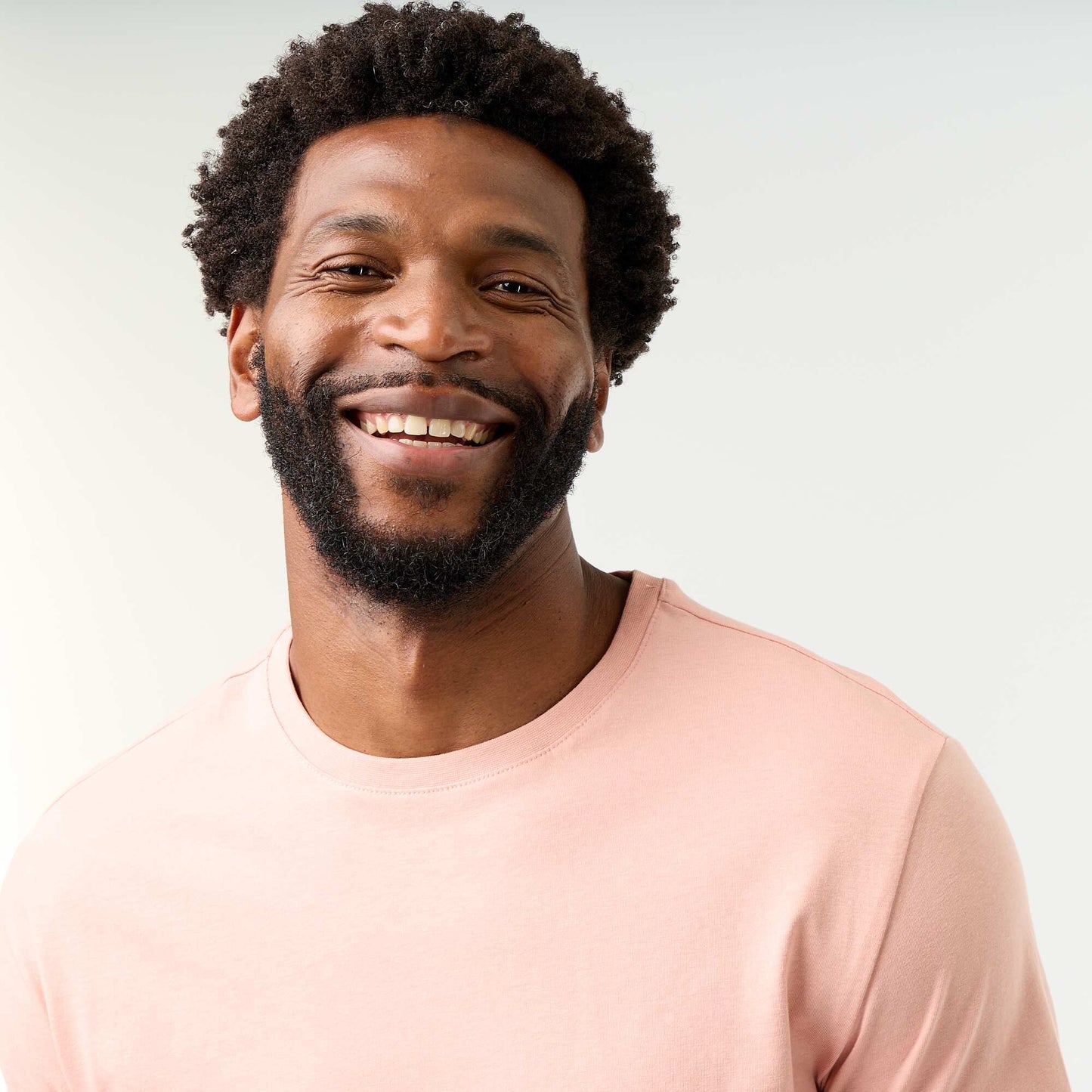 Straight-Cut Plain Jersey T-shirt PINK