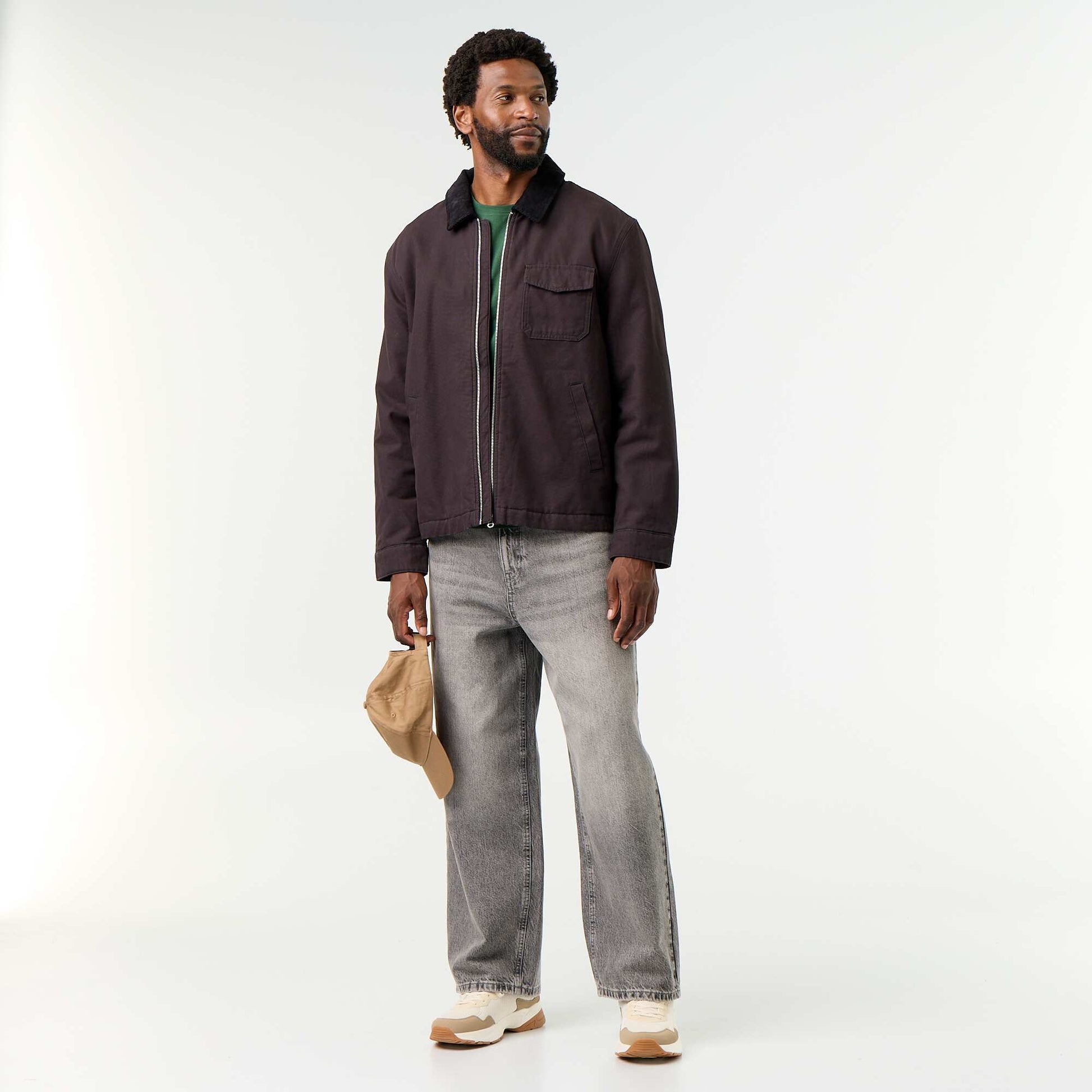 Straight-Cut Plain Jersey T-shirt GREEN