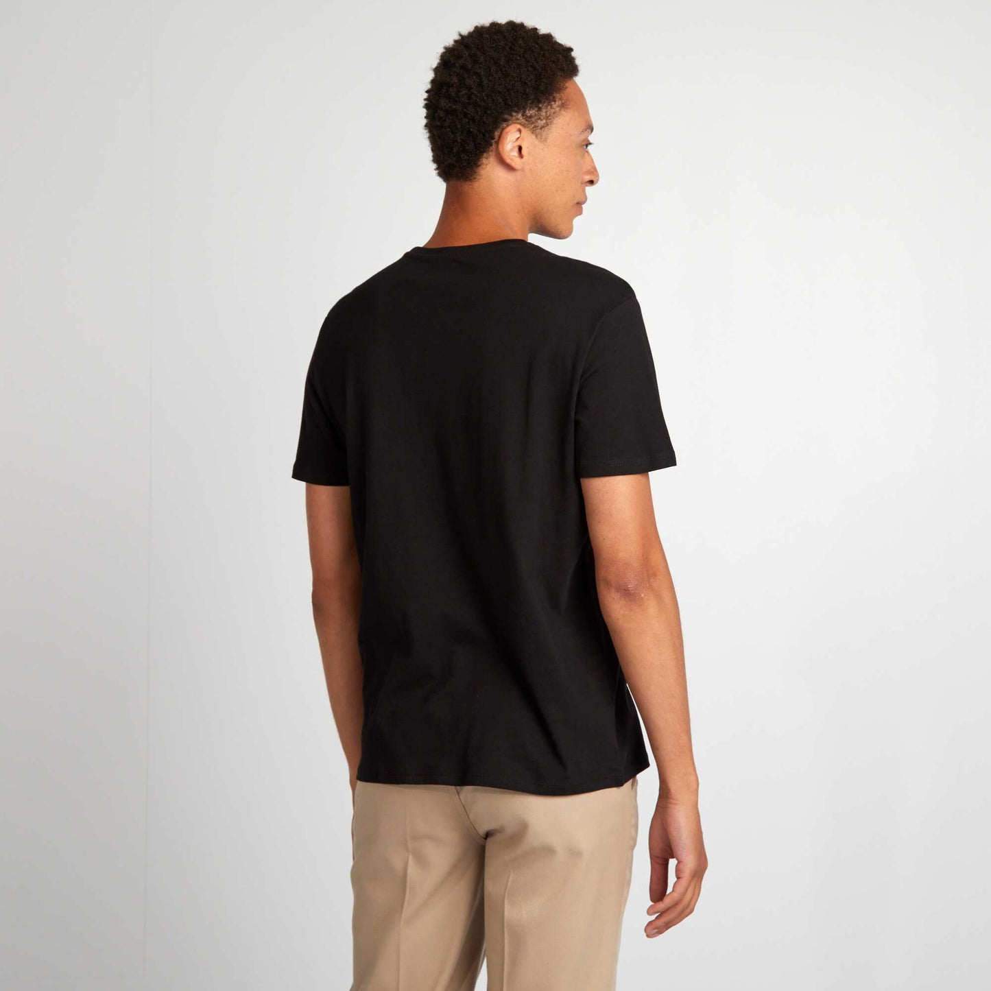 Plain jersey straight T-shirt black