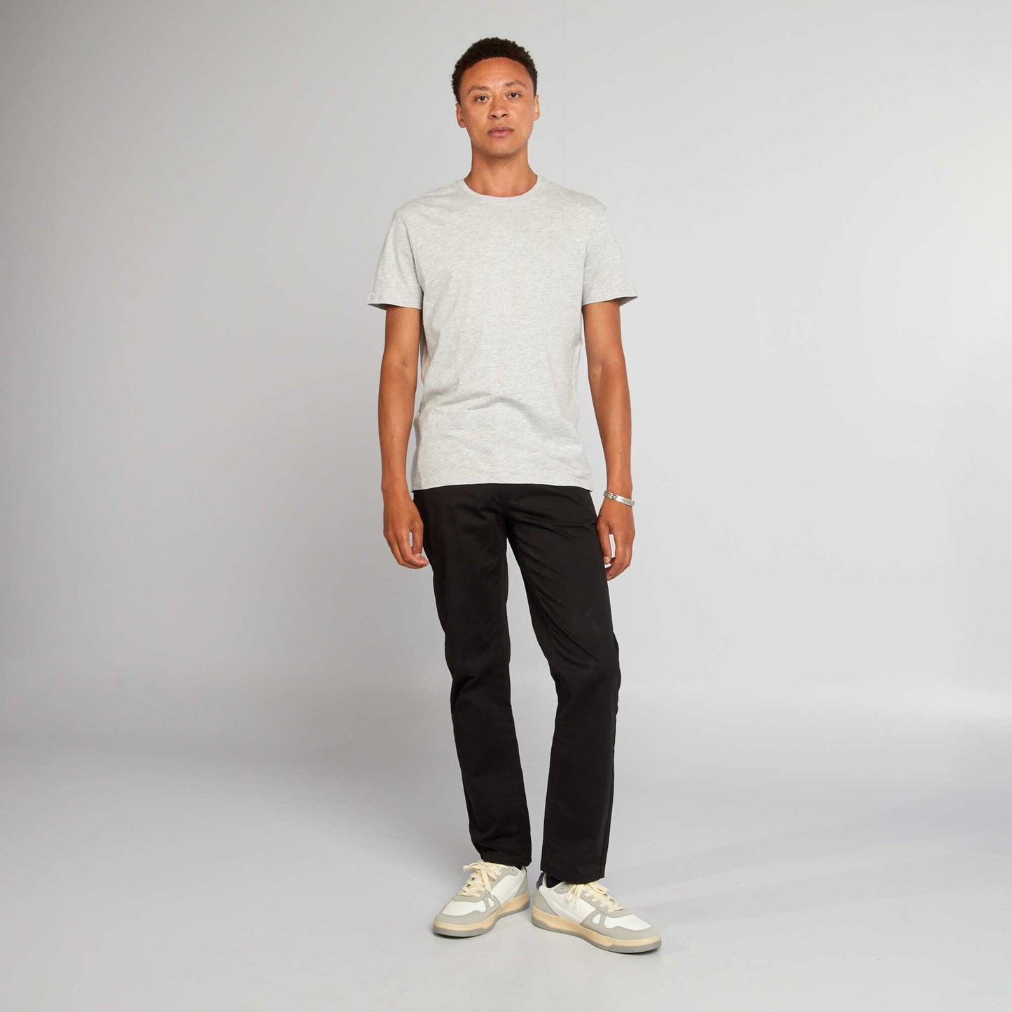 Plain jersey straight T-shirt GREY