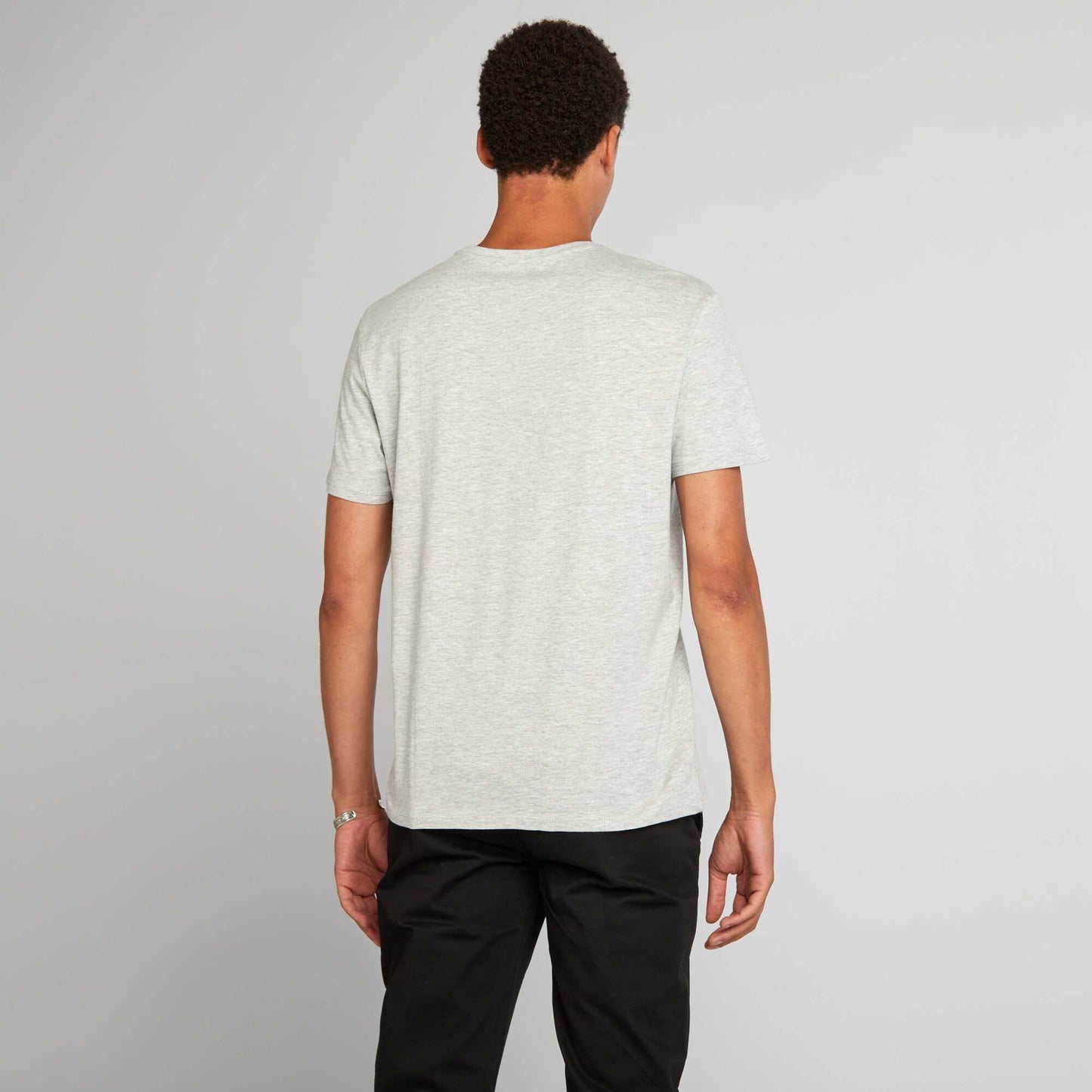 Plain jersey straight T-shirt GREY