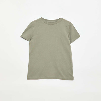 Basic plain jersey T-shirt GREEN