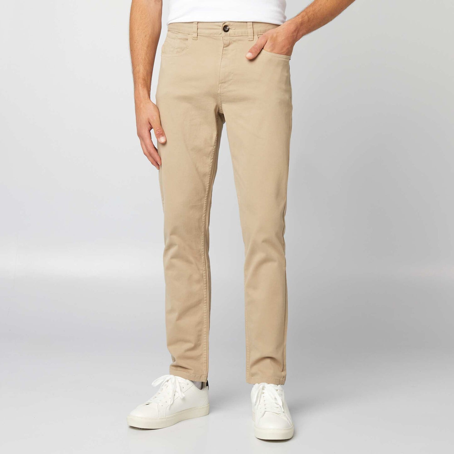 Slim 5-pocket chinos - L32 beige