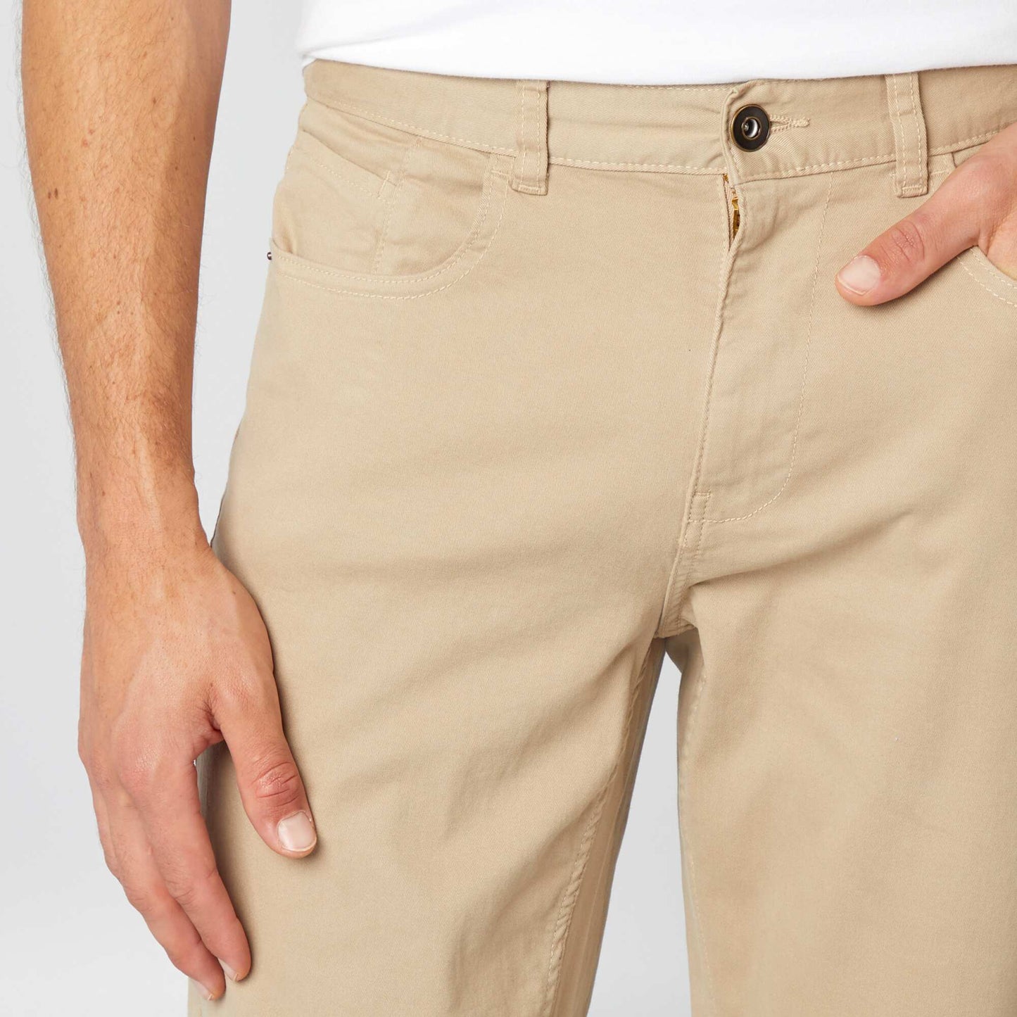 Slim 5-pocket chinos - L32 beige